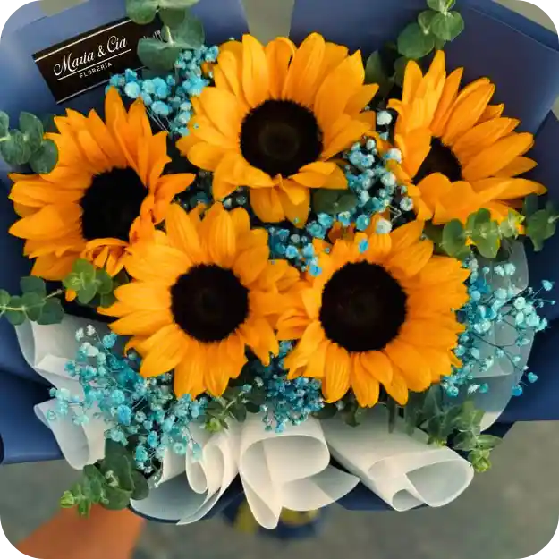 Bouquet De Girasoles & Eucalipto