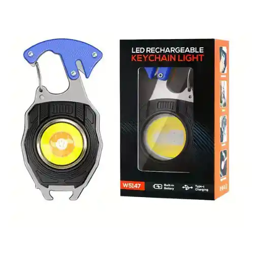 Mini Linterna Cob 9 En 1 Recargable Llavero