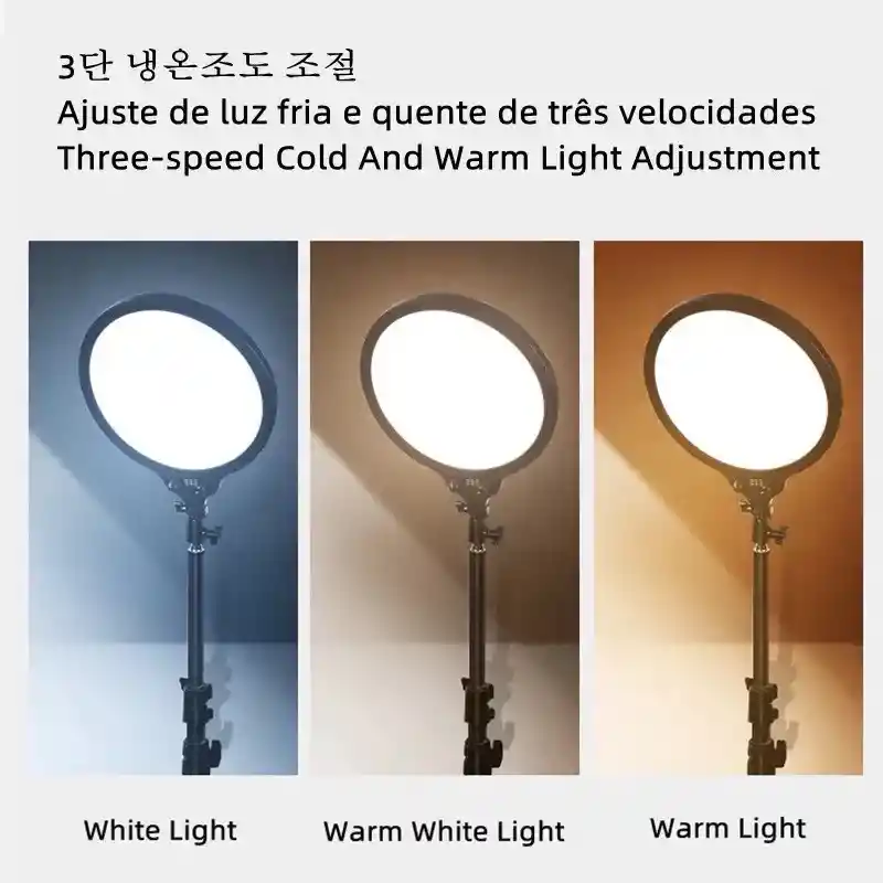 Panel De Luz Redonda 3 Tonos Con Trípode Al-10