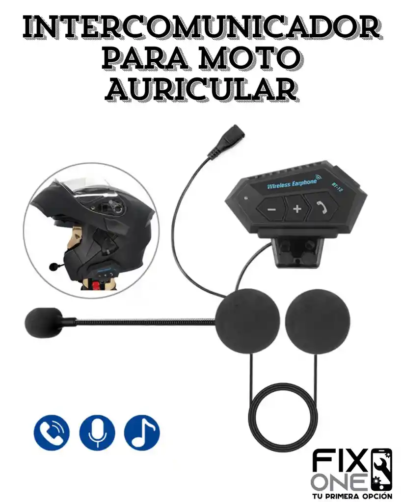 Intercomunicador Para Moto Auricular