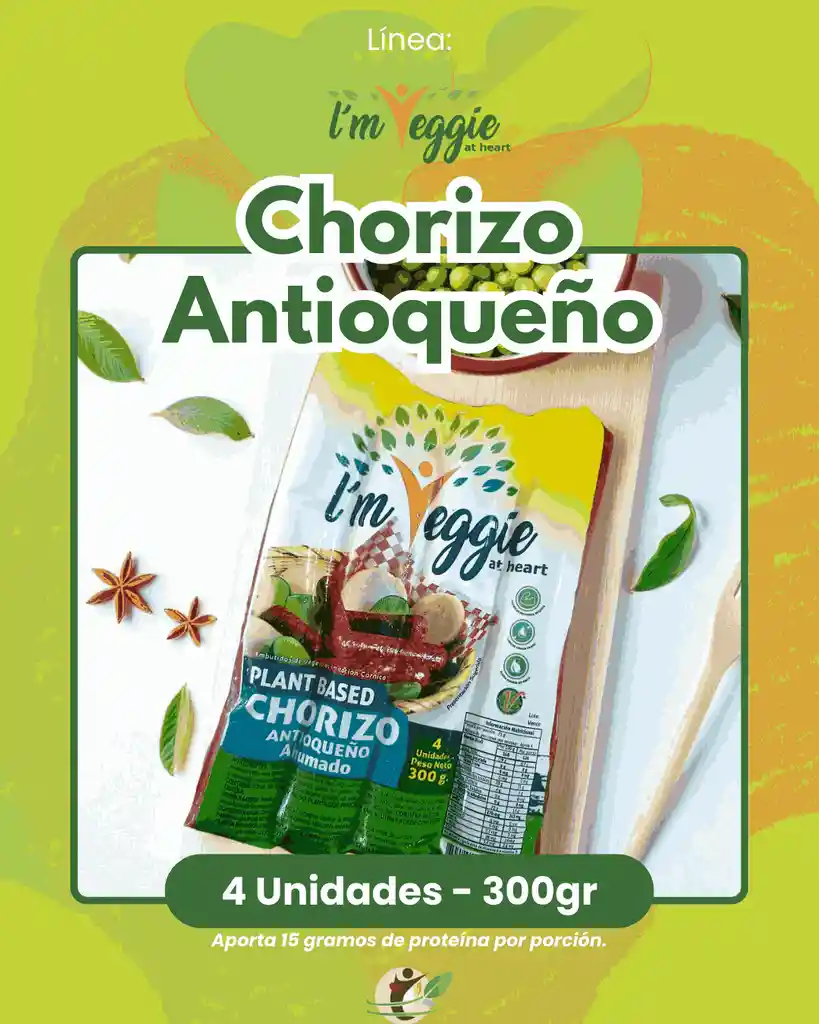 Chorizo Antioqueño - 4 Unidades - Producto Vegano