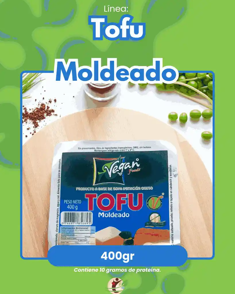 Tofu Moldeado - 400 Gr - Producto Vegano