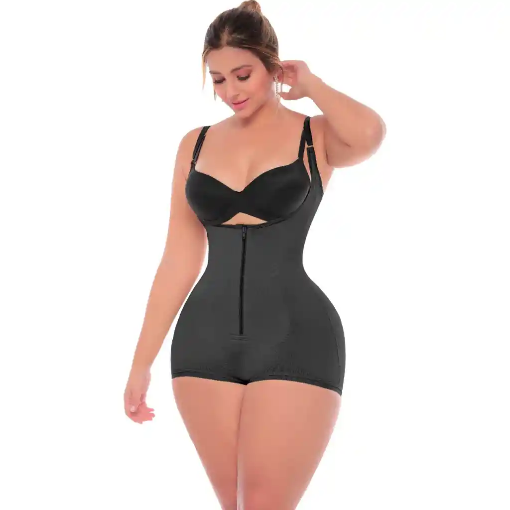 6076-faja Cachetero Moldeadora Térmica Con Látex Abdominal Color: Negro Talla: 2xl
