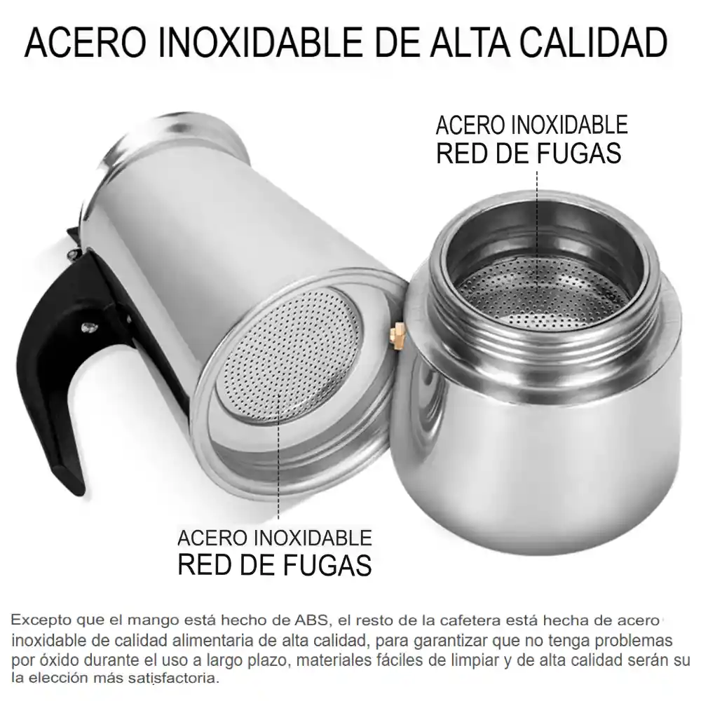 Cafetera Prensa Italiana Café Espresso Acero Quirurgico 6tz