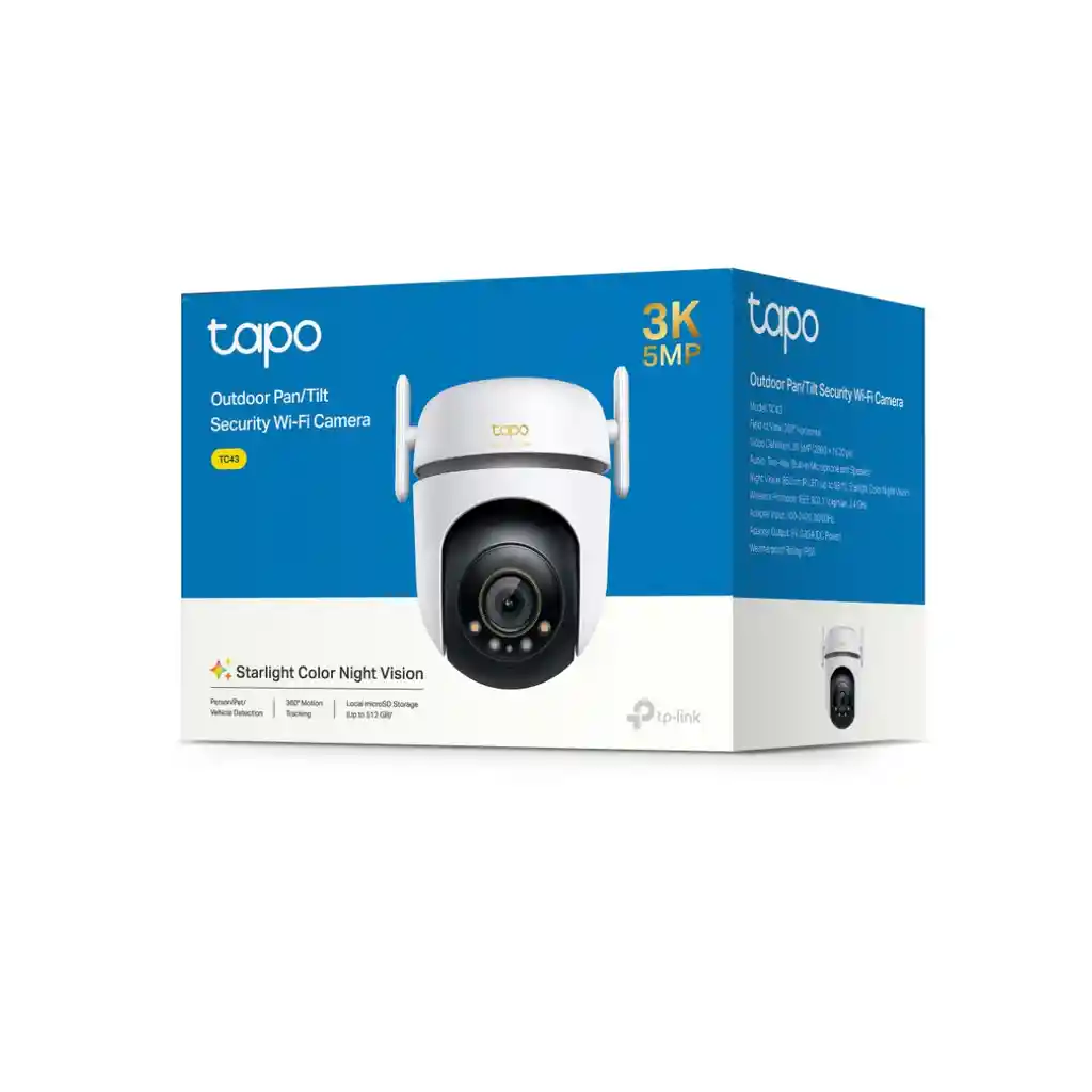 Cámara Tp-link Tapo Tc42 Wi-fi Exterior Con Visión Nocturna A Color Y Detección Inteligente