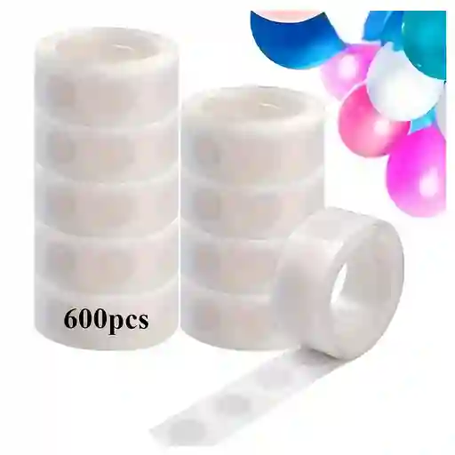 Cinta Adhesiva Doble Cara Circular - 600 Circulos De 1.2 Cms