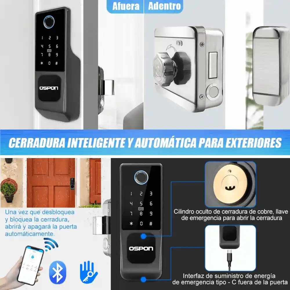 Cerradura Inteligente Electronica Lector Huellas Tuya Smart