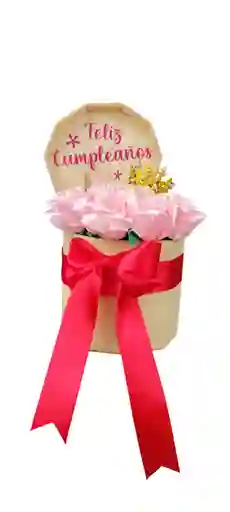 Caja De Flores Rosadas