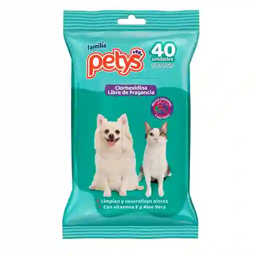 Pañitos Petys Humedos Clorhexidina 40 Unidades
