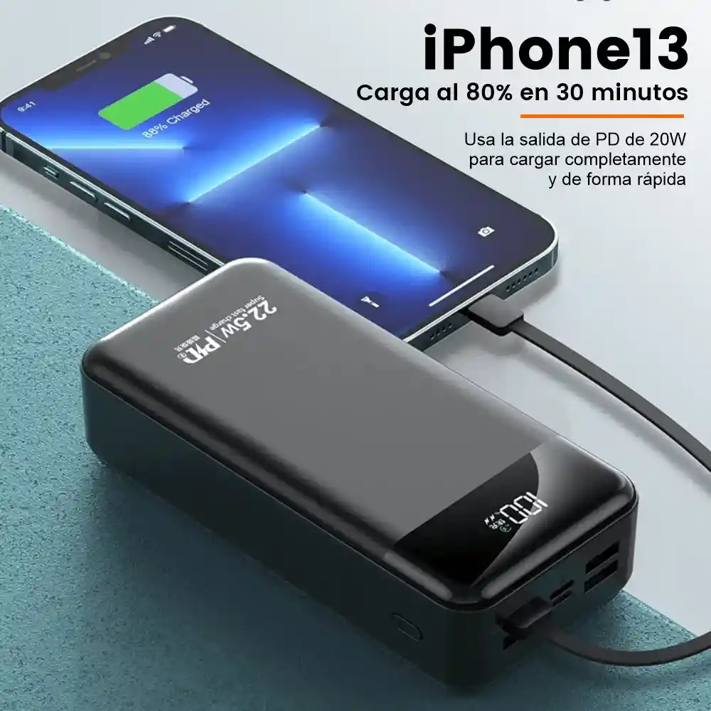 Power Bank Batería Portátil 22.5w Pd Carga Rápida 20000mah