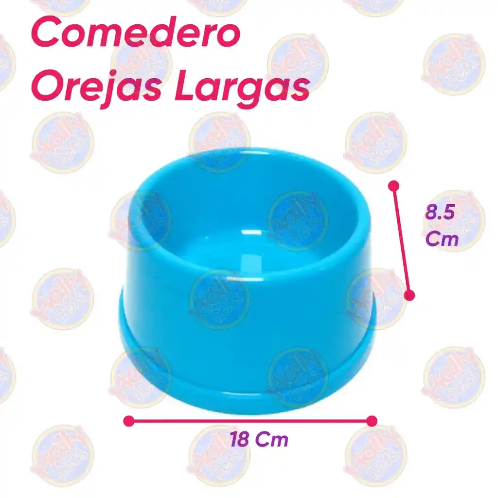 Comedero Orejas Largas Plastico D. 18cm A. 7.5 Celeste