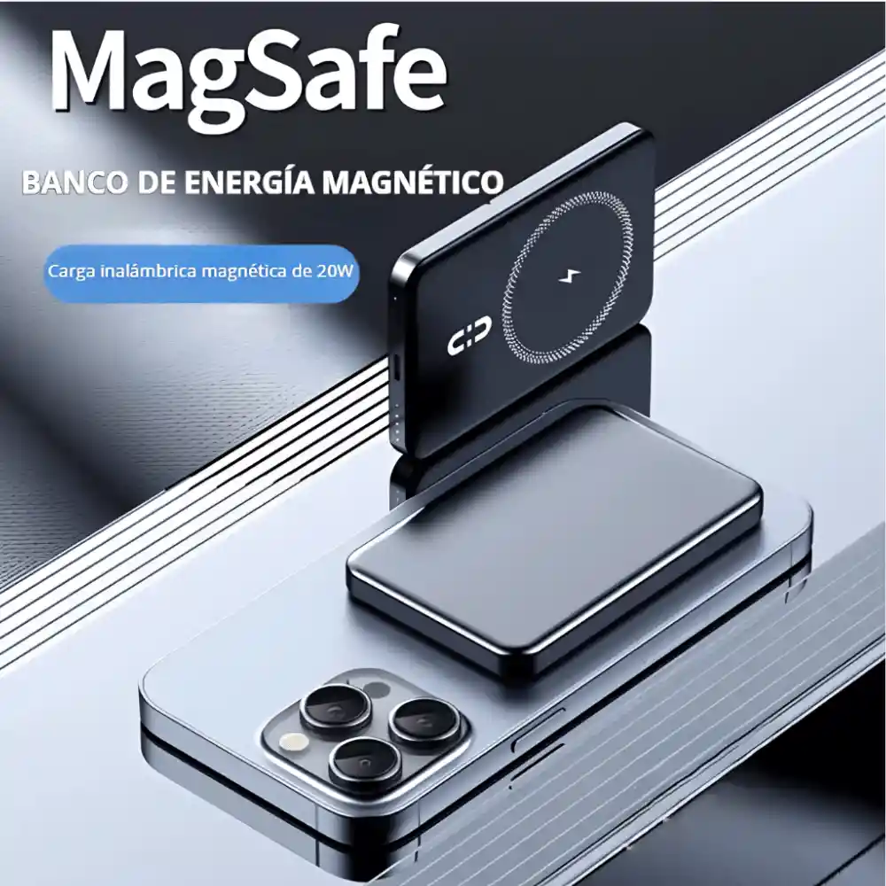 Power Bank Batería Portátil 20000mah Carga Rápida Magnética