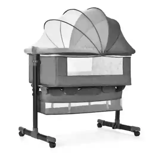 Cuna Colecho Gris Bebe Mosquitero Mecedora Organizador Colchoneta