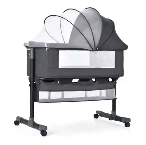 Cuna Colecho Gris Oscuro Bebe Mosquitero Mecedora Organizador Colchoneta