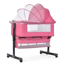 Cuna Colecho Rosa Bebe Mosquitero Mecedora Organizador Colchoneta
