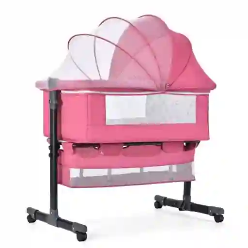 Cuna Colecho Rosa Bebe Mosquitero Mecedora Organizador Colchoneta