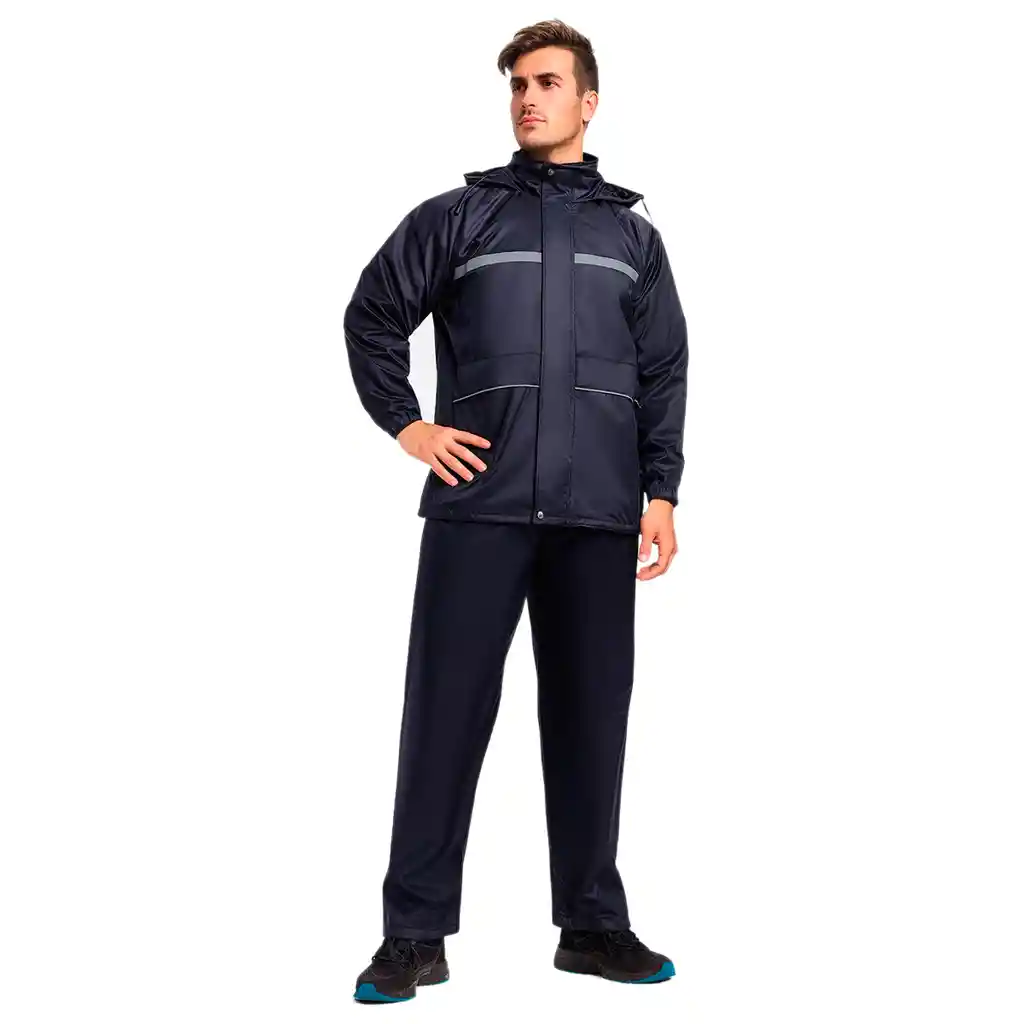 Impermeable Moto Lluvia 2tr Pro Liviano Tipo Sudadera Azul Oscuro 668