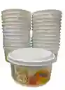 Contenedor Plástico Impreso Con Tapa X 650 Gramos, Envase Plástico Con Tapa X 10 Unds