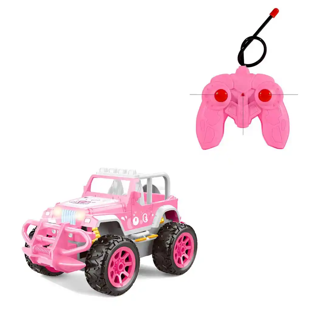Carro Jeep Muñeca Rosa Recargable + Control Juguete Niñas