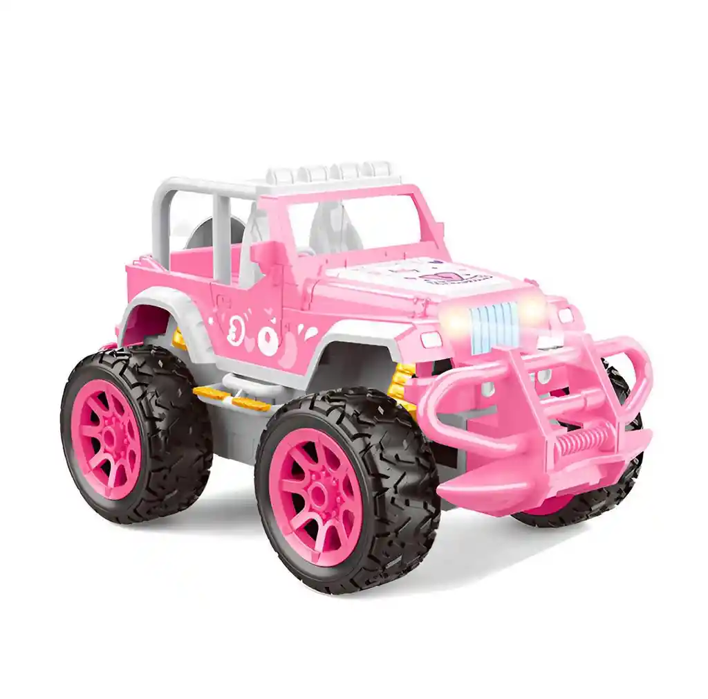 Carro Jeep Muñeca Rosa Recargable + Control Juguete Niñas