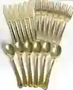 Set Cubiertos Dorados X18 Unds, Cubiertos De Lujo