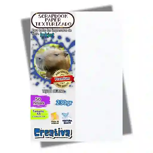 Papel Scrapbook Texturizado 230gr X 50 Hojas