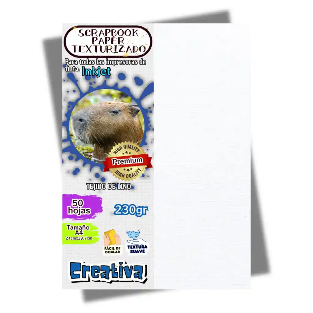 Papel Scrapbook Texturizado 230gr X 50 Hojas