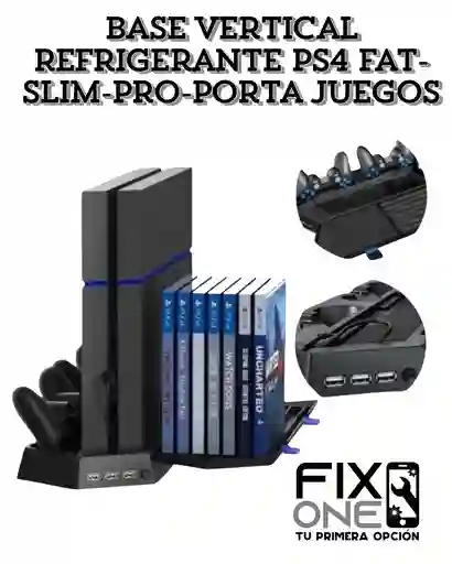 Base Vertical Refrigerante Ps4 Fat-slim-pro-porta Juegos