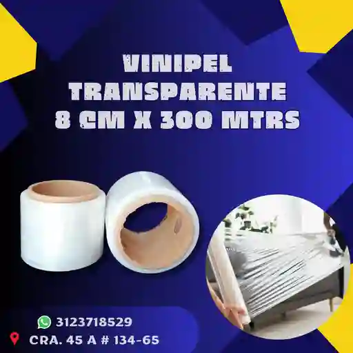 Vinipel- Pelex Transparente 8cm X 300 Mtrs