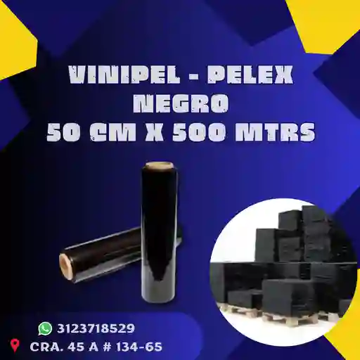 Vinipel-pelex Negro 50 Cm X 500 Mtrs