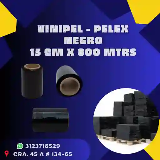 Vinipel-pelex Negro 15 Cm X 800 Mtrs