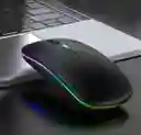Mouse Inalámbrico Bluetooth Recargable Con Luces Led Negro