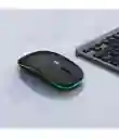 Mouse Inalámbrico Bluetooth Recargable Con Luces Led Negro