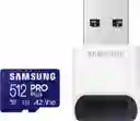 Tarjeta De Memoria Samsung Pro Plus 512 Gb Hasta 180 Mb/s + Lector Usb