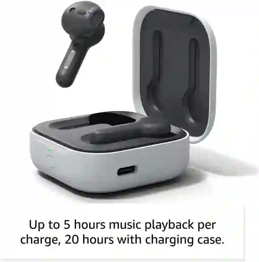 Amazon Echo Buds (modelo Más Reciente), Audífonos Inalámbricos Con Bluetooth 5.2 Y Alexa, Personalización De Audio, Multipunto, 20 Horas De Batería Con Estuche Cargador, Resistentes Al Sudor, Negro