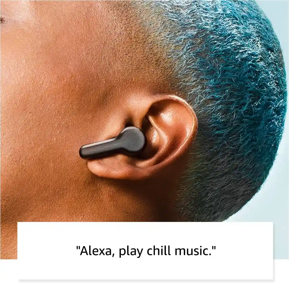 Amazon Echo Buds (modelo Más Reciente), Audífonos Inalámbricos Con Bluetooth 5.2 Y Alexa, Personalización De Audio, Multipunto, 20 Horas De Batería Con Estuche Cargador, Resistentes Al Sudor, Negro