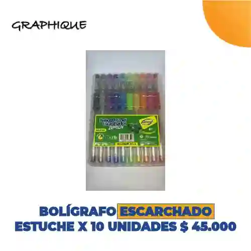 Bolígrafo Escarchado Estuche X 10 Unidades