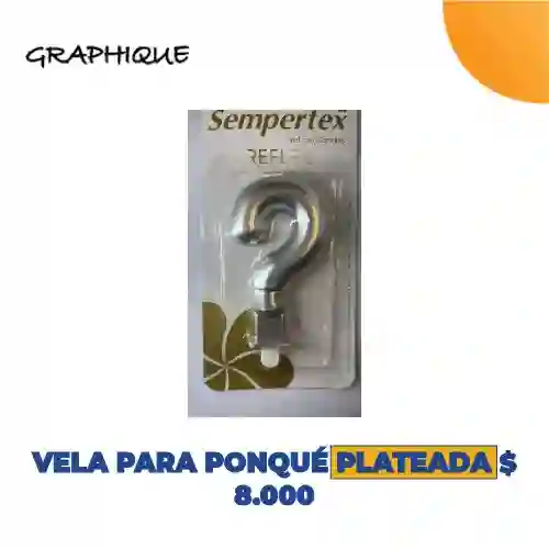 Vela Para Ponqué Plateada