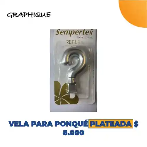 Vela Para Ponqué Plateada