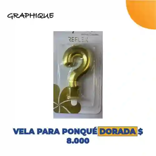 Vela Para Ponqué Dorada