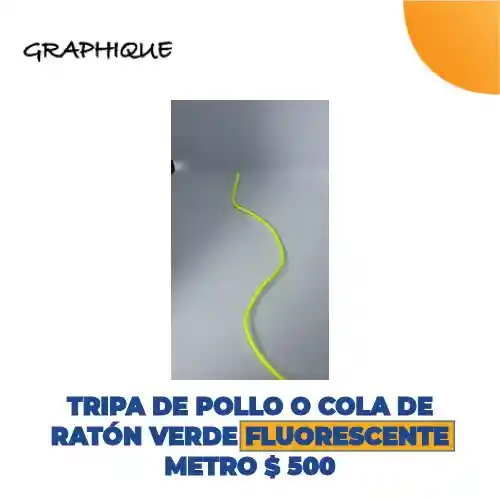 Tripa De Pollo O Cola De Ratón Verde Fluorescente Metro