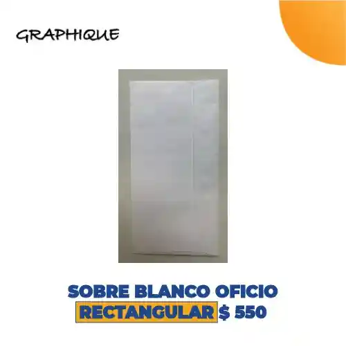 Sobre Blanco Oficio Rectangular