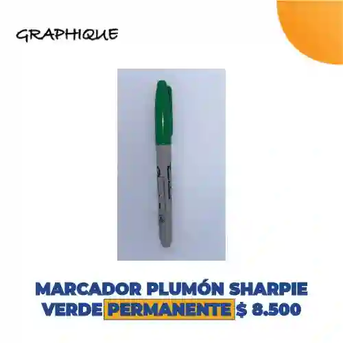 Marcador Plumón Sharpie Verde Permanente