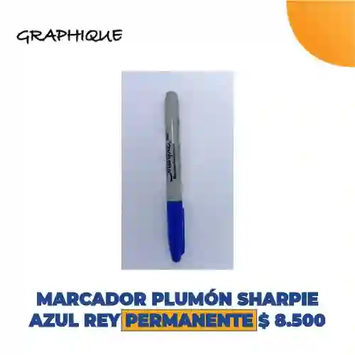 Marcador Plumón Sharpie Azul Rey Permanente