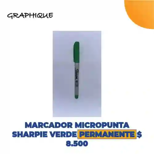 Marcador Micropunta Sharpie Verde Permanente