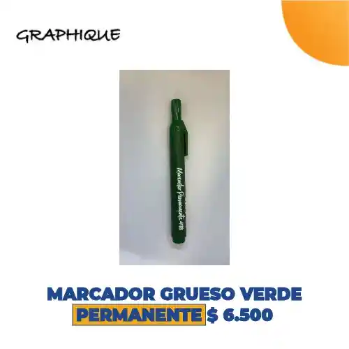 Marcador Grueso Verde Permanente