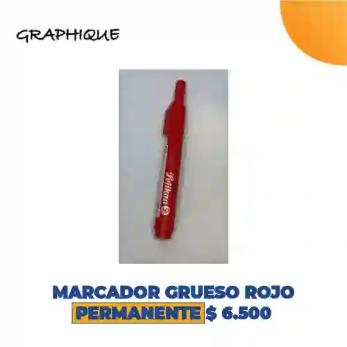 Marcador Grueso Rojo Permanente