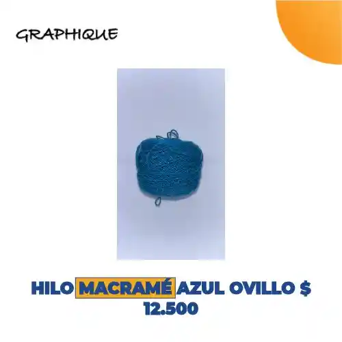 Hilo Macramé Azul Ovillo