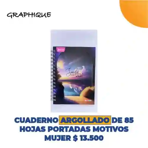 Cuaderno Argollado De 85 Hojas Portadas Motivos Mujer