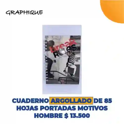 Cuaderno Argollado De 85 Hojas Portadas Motivos Hombre
